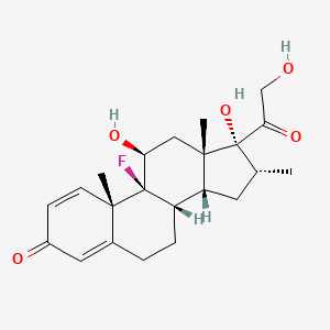 molecular formula C22H29FO5 B14100983 (8S,9S,10S,11S,13S,14R,16R,17R)-9-fluoro-11,17-dihydroxy-17-(2-hydroxyacetyl)-10,13,16-trimethyl-6,7,8,11,12,14,15,16-octahydrocyclopenta[a]phenanthren-3-one 