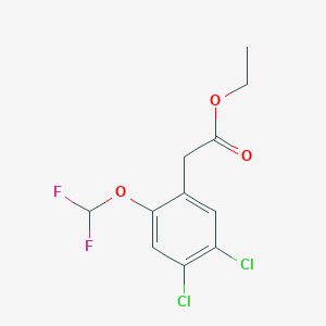 molecular formula C11H10Cl2F2O3 B1410101 Ethyl 4,5-dichloro-2-(difluoromethoxy)phenylacetate CAS No. 1803806-67-8