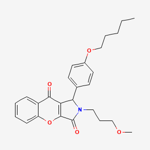 molecular formula C26H29NO5 B14101010 2-(3-Methoxypropyl)-1-[4-(pentyloxy)phenyl]-1,2-dihydrochromeno[2,3-c]pyrrole-3,9-dione 