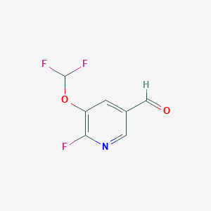 molecular formula C7H4F3NO2 B1410103 3-Difluoromethoxy-2-fluoro-5-formylpyridine CAS No. 1804418-64-1