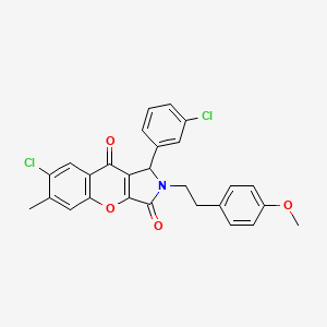 7-Chloro-1-(3-chlorophenyl)-2-[2-(4-methoxyphenyl)ethyl]-6-methyl-1,2-dihydrochromeno[2,3-c]pyrrole-3,9-dione