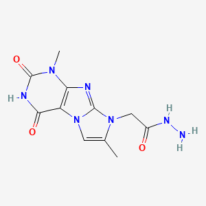 2-(4-hydroxy-1,7-dimethyl-2-oxo-1,2-dihydro-8H-imidazo[2,1-f]purin-8-yl)acetohydrazide