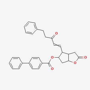 molecular formula C31H28O5 B14101064 (3aR,4R,5R,6aS)-2-Oxo-4-[(1E)-3-oxo-5-phenyl-1-penten-1-yl]hexahy dro-2H-cyclopenta[b]furan-5-yl 4-biphenylcarboxylate 