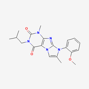 molecular formula C20H23N5O3 B14101067 6-(2-Methoxyphenyl)-4,7-dimethyl-2-(2-methylpropyl)purino[7,8-a]imidazole-1,3-dione 