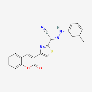 molecular formula C21H14N4O2S B14101086 (2E)-[2-(3-methylphenyl)hydrazinylidene][4-(2-oxo-2H-chromen-3-yl)-1,3-thiazol-2-yl]ethanenitrile 