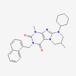 9-cyclohexyl-1,7-dimethyl-3-(naphthalen-1-ylmethyl)-7,8-dihydro-6H-purino[7,8-a]pyrimidine-2,4-dione