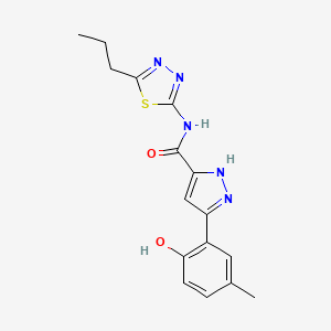 5-(2-hydroxy-5-methylphenyl)-N-(5-propyl-1,3,4-thiadiazol-2-yl)-1H-pyrazole-3-carboxamide