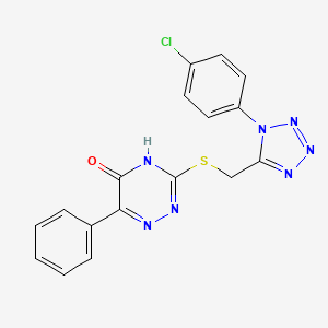 molecular formula C17H12ClN7OS B14101111 3-({[1-(4-chlorophenyl)-1H-tetrazol-5-yl]methyl}sulfanyl)-6-phenyl-1,2,4-triazin-5-ol 