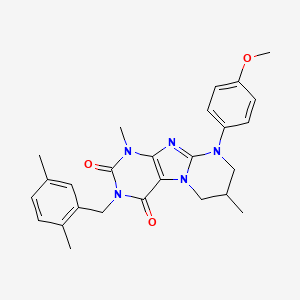 3-(2,5-dimethylbenzyl)-9-(4-methoxyphenyl)-1,7-dimethyl-6,7,8,9-tetrahydropyrimido[2,1-f]purine-2,4(1H,3H)-dione