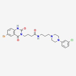 4-(6-bromo-2,4-dioxo-1,2-dihydroquinazolin-3(4H)-yl)-N-(3-(4-(3-chlorophenyl)piperazin-1-yl)propyl)butanamide