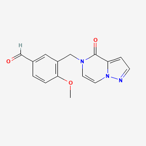 4-Methoxy-3-[(4-oxopyrazolo[1,5-a]pyrazin-5-yl)methyl]benzaldehyde