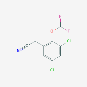molecular formula C9H5Cl2F2NO B1410119 3,5-Dichloro-2-(difluoromethoxy)phenylacetonitrile CAS No. 1806329-00-9