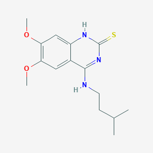 molecular formula C15H21N3O2S B14101218 6,7-dimethoxy-4-(3-methylbutylamino)-1H-quinazoline-2-thione 