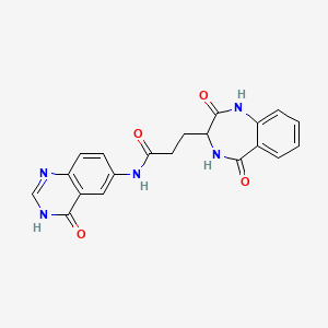 molecular formula C20H17N5O4 B14101242 3-(2,5-dioxo-2,3,4,5-tetrahydro-1H-1,4-benzodiazepin-3-yl)-N-(4-oxo-3,4-dihydroquinazolin-6-yl)propanamide 