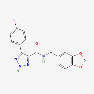 N-(1,3-benzodioxol-5-ylmethyl)-4-(4-fluorophenyl)-1H-1,2,3-triazole-5-carboxamide