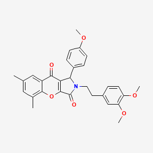 2-[2-(3,4-Dimethoxyphenyl)ethyl]-1-(4-methoxyphenyl)-5,7-dimethyl-1,2-dihydrochromeno[2,3-c]pyrrole-3,9-dione