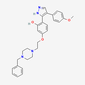 molecular formula C29H32N4O3 B14101306 5-[2-(4-benzylpiperazin-1-yl)ethoxy]-2-[4-(4-methoxyphenyl)-1H-pyrazol-5-yl]phenol 