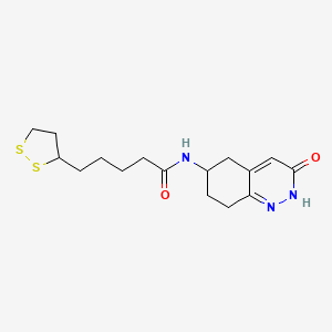 molecular formula C16H23N3O2S2 B14101313 5-(1,2-dithiolan-3-yl)-N-(3-oxo-2,3,5,6,7,8-hexahydrocinnolin-6-yl)pentanamide 