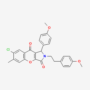 7-Chloro-1-(4-methoxyphenyl)-2-[2-(4-methoxyphenyl)ethyl]-6-methyl-1,2-dihydrochromeno[2,3-c]pyrrole-3,9-dione