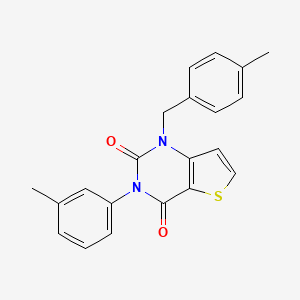 molecular formula C21H18N2O2S B14101367 1-(4-methylbenzyl)-3-(3-methylphenyl)thieno[3,2-d]pyrimidine-2,4(1H,3H)-dione 