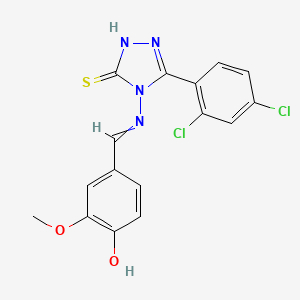 4-({[3-(2,4-dichlorophenyl)-5-sulfanyl-4H-1,2,4-triazol-4-yl]imino}methyl)-2-methoxyphenol