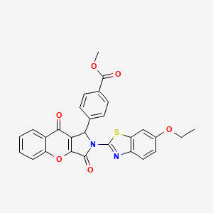 molecular formula C28H20N2O6S B14101402 Methyl 4-[2-(6-ethoxy-1,3-benzothiazol-2-yl)-3,9-dioxo-1,2,3,9-tetrahydrochromeno[2,3-c]pyrrol-1-yl]benzoate 