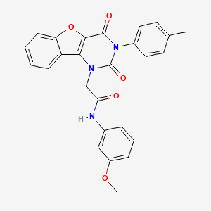 molecular formula C26H21N3O5 B14101407 2-(2,4-dioxo-3-(p-tolyl)-3,4-dihydrobenzofuro[3,2-d]pyrimidin-1(2H)-yl)-N-(3-methoxyphenyl)acetamide 