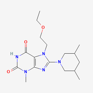 molecular formula C17H27N5O3 B14101414 8-(3,5-dimethylpiperidin-1-yl)-7-(2-ethoxyethyl)-6-hydroxy-3-methyl-3,7-dihydro-2H-purin-2-one 