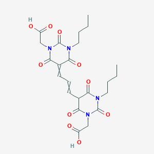 molecular formula C23H28N4O10 B14101422 3-Butyl-5-(3-(1-butyl-3-(carboxymethyl)-1,2,3,4-tetrahydro-6-hydroxy-2,4-dioxopyrimidin-5-yl)allylidene)tetrahydro-2,4,6-trioxo-2H-pyrimidine-1-acetic acid CAS No. 63059-36-9