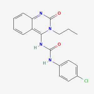 molecular formula C18H17ClN4O2 B14101427 (E)-1-(4-chlorophenyl)-3-(2-oxo-3-propyl-2,3-dihydroquinazolin-4(1H)-ylidene)urea 