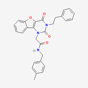 2-[2,4-dioxo-3-(2-phenylethyl)-3,4-dihydro[1]benzofuro[3,2-d]pyrimidin-1(2H)-yl]-N-(4-methylbenzyl)acetamide