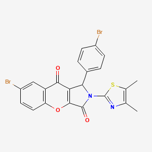 molecular formula C22H14Br2N2O3S B14101472 7-Bromo-1-(4-bromophenyl)-2-(4,5-dimethyl-1,3-thiazol-2-yl)-1,2-dihydrochromeno[2,3-c]pyrrole-3,9-dione 