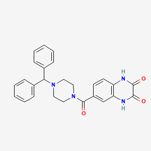 6-{[4-(Diphenylmethyl)piperazin-1-yl]carbonyl}-1,4-dihydroquinoxaline-2,3-dione