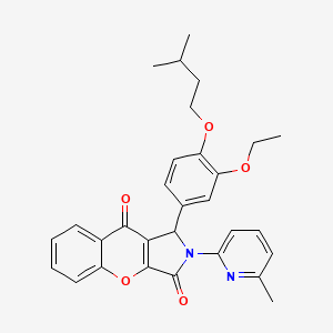 molecular formula C30H30N2O5 B14101479 1-[3-Ethoxy-4-(3-methylbutoxy)phenyl]-2-(6-methylpyridin-2-yl)-1,2-dihydrochromeno[2,3-c]pyrrole-3,9-dione 