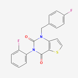 molecular formula C19H12F2N2O2S B14101520 1-(4-fluorobenzyl)-3-(2-fluorophenyl)thieno[3,2-d]pyrimidine-2,4(1H,3H)-dione 