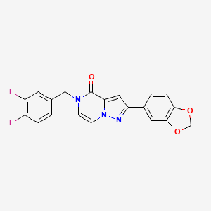 molecular formula C20H13F2N3O3 B14101533 2-(1,3-benzodioxol-5-yl)-5-(3,4-difluorobenzyl)pyrazolo[1,5-a]pyrazin-4(5H)-one 