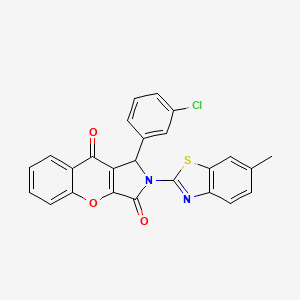 molecular formula C25H15ClN2O3S B14101538 1-(3-Chlorophenyl)-2-(6-methyl-1,3-benzothiazol-2-yl)-1,2-dihydrochromeno[2,3-c]pyrrole-3,9-dione 