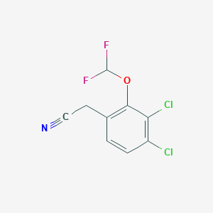 molecular formula C9H5Cl2F2NO B1410154 3,4-Dichloro-2-(difluoromethoxy)phenylacetonitrile CAS No. 1806349-21-2