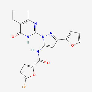 5-bromo-N-(1-(5-ethyl-4-methyl-6-oxo-1,6-dihydropyrimidin-2-yl)-3-(furan-2-yl)-1H-pyrazol-5-yl)furan-2-carboxamide