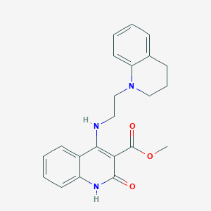 molecular formula C22H23N3O3 B14101568 methyl 4-((2-(3,4-dihydroquinolin-1(2H)-yl)ethyl)amino)-2-oxo-1,2-dihydroquinoline-3-carboxylate 