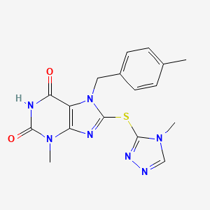 6-hydroxy-3-methyl-7-(4-methylbenzyl)-8-[(4-methyl-4H-1,2,4-triazol-3-yl)sulfanyl]-3,7-dihydro-2H-purin-2-one