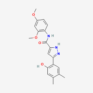 N-(2,4-dimethoxyphenyl)-3-(2-hydroxy-4,5-dimethylphenyl)-1H-pyrazole-5-carboxamide