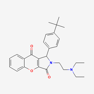 molecular formula C27H32N2O3 B14101646 1-(4-Tert-butylphenyl)-2-[2-(diethylamino)ethyl]-1,2-dihydrochromeno[2,3-c]pyrrole-3,9-dione 