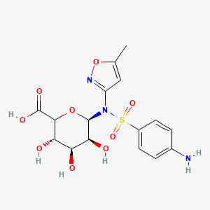 molecular formula C16H19N3O9S B14101688 (3S,4S,5S,6R)-6-[(4-aminophenyl)sulfonyl-(5-methyl-1,2-oxazol-3-yl)amino]-3,4,5-trihydroxyoxane-2-carboxylic acid 