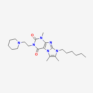 6-Hexyl-4,7,8-trimethyl-2-(2-piperidin-1-ylethyl)purino[7,8-a]imidazole-1,3-dione