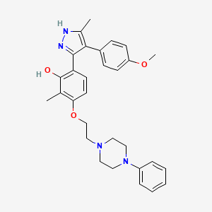 6-[4-(4-methoxyphenyl)-5-methyl-1H-pyrazol-3-yl]-2-methyl-3-[2-(4-phenylpiperazin-1-yl)ethoxy]phenol