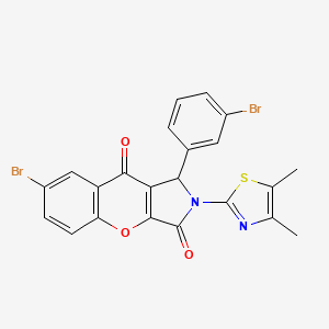 molecular formula C22H14Br2N2O3S B14101747 7-Bromo-1-(3-bromophenyl)-2-(4,5-dimethyl-1,3-thiazol-2-yl)-1,2-dihydrochromeno[2,3-c]pyrrole-3,9-dione 