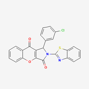 molecular formula C24H13ClN2O3S B14101788 2-(1,3-Benzothiazol-2-yl)-1-(3-chlorophenyl)-1,2-dihydrochromeno[2,3-c]pyrrole-3,9-dione 