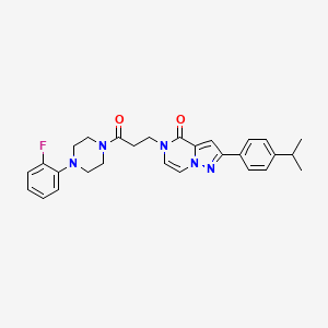 5-{3-[4-(2-fluorophenyl)piperazin-1-yl]-3-oxopropyl}-2-[4-(propan-2-yl)phenyl]pyrazolo[1,5-a]pyrazin-4(5H)-one