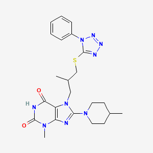 3-Methyl-7-[2-methyl-3-(1-phenyl-1H-tetrazol-5-ylsulfanyl)-propyl]-8-(4-methyl-piperidin-1-yl)-3,7-dihydro-purine-2,6-dione